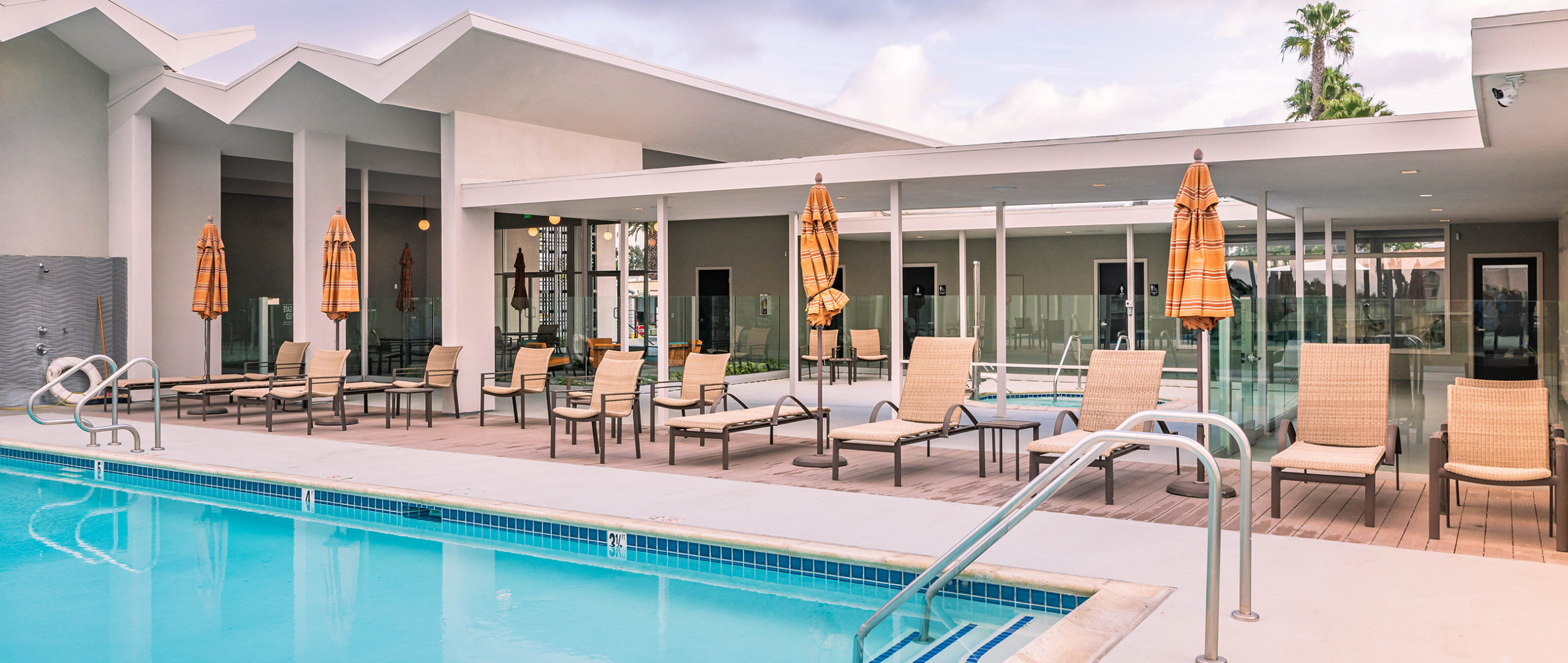 Pool, spa, and lounge area